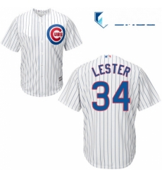 Mens Majestic Chicago Cubs 34 Jon Lester Replica White Home Cool Base MLB Jersey