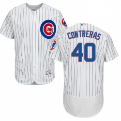 Mens Majestic Chicago Cubs 40 Willson Contreras White Home Flexbase Authentic Collection MLB Jersey