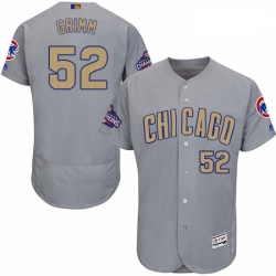 Mens Majestic Chicago Cubs 52 Justin Grimm Authentic Gray 2017 Gold Champion Flex Base MLB Jersey