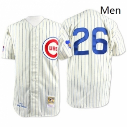 Mens Mitchell and Ness Chicago Cubs 26 Billy Williams Authentic Cream 1969 Throwback MLB Jersey