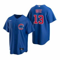 Mens Nike Chicago Cubs 13 David Bote Royal Alternate Stitched Baseball Jersey