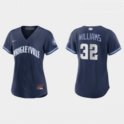 Chicago Cubs 32 Trevor Williams Women Nike 2021 City Connect Navy MLB Jersey