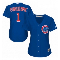 Womens Majestic Chicago Cubs 1 Kosuke Fukudome Replica Royal Blue Alternate MLB Jersey