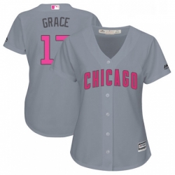 Womens Majestic Chicago Cubs 17 Mark Grace Authentic Grey Mothers Day Cool Base MLB Jersey