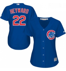 Womens Majestic Chicago Cubs 22 Jason Heyward Replica Royal Blue Alternate MLB Jersey