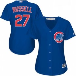 Womens Majestic Chicago Cubs 27 Addison Russell Authentic Royal Blue Alternate MLB Jersey