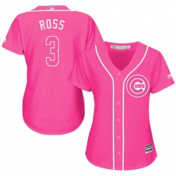 Womens Majestic Chicago Cubs 3 David Ross Authentic Pink Fashion MLB Jersey