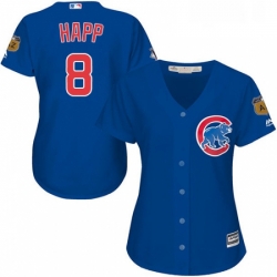 Womens Majestic Chicago Cubs 8 Ian Happ Authentic Royal Blue Alternate MLB Jersey 