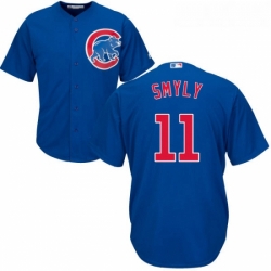 Youth Majestic Chicago Cubs 11 Drew Smyly Authentic Royal Blue Alternate Cool Base MLB Jersey 