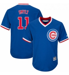 Youth Majestic Chicago Cubs 11 Drew Smyly Authentic Royal Blue Cooperstown Cool Base MLB Jersey 