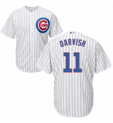 Youth Majestic Chicago Cubs 11 Yu Darvish Authentic White Home Cool Base MLB Jersey 