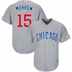 Youth Majestic Chicago Cubs 15 Brandon Morrow Replica Grey Road Cool Base MLB Jersey 