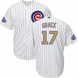 Youth Majestic Chicago Cubs 17 Mark Grace Authentic White 2017 Gold Program Cool Base MLB Jersey