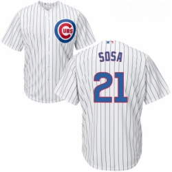 Youth Majestic Chicago Cubs 21 Sammy Sosa Replica White Home Cool Base MLB Jersey