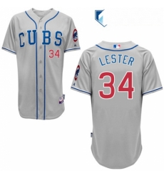 Youth Majestic Chicago Cubs 34 Jon Lester Authentic Grey Alternate Road Cool Base MLB Jersey