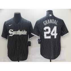 Chicago White Sox 24 Yasmani Grandal Black 2021 City Connect Cool Base Jersey