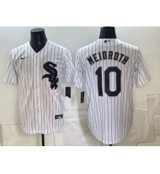 Men Chicago White Sox 10 Chase Meidroth White Stitched Baseball Jersey Men Chicago White Sox 10 Chase Meidroth White Stitched Baseball Jersey