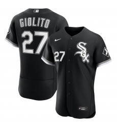 Men Chicago White Sox 27 Lucas Giolito Black Flex Base Stitched Baseball Jersey