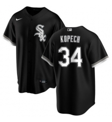 Men Chicago White Sox 34 Michael Kopech Black Cool Base Stitched Jersey