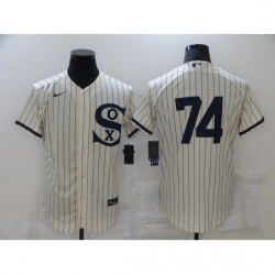 Men Chicago White Sox 74 Eloy Jimenez Cream Elite 2021 Field of Dreams Jersey