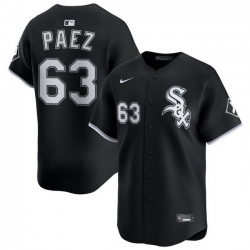Men Chicago White Sox Nike Black Alternate Limited Jersey PAEZ 63
