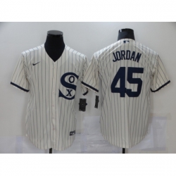 Men Nike Chicago White Sox 45 Michael Jordan Cream Game 2021 Field of Dreams Jersey