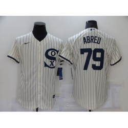 Men Nike Chicago White Sox 79 Jose Abreu Cream Elite 2021 Field of Dreams Jersey