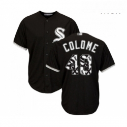 Mens Chicago White Sox 48 Alex Colome Authentic Black Team Logo Fashion Cool Base Baseball Jersey 