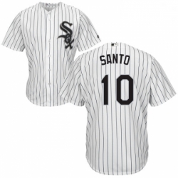 Mens Majestic Chicago White Sox 10 Ron Santo White Home Flex Base Authentic Collection MLB Jersey