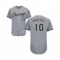 Mens Majestic Chicago White Sox 10 Yoan Moncada Grey Road Flex Base Authentic Collection MLB Jerseys