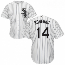 Mens Majestic Chicago White Sox 14 Paul Konerko Replica White Home Cool Base MLB Jersey