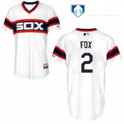 Mens Majestic Chicago White Sox 2 Nellie Fox White Alternate Flex Base Authentic Collection MLB Jersey