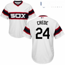 Mens Majestic Chicago White Sox 24 Joe Crede Replica White 2013 Alternate Home Cool Base MLB Jersey