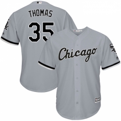 Mens Majestic Chicago White Sox 35 Frank Thomas Grey Road Flex Base Authentic Collection MLB Jersey