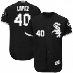 Mens Majestic Chicago White Sox 40 Reynaldo Lopez Black Alternate Flex Base Authentic Collection MLB Jersey