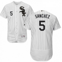 Mens Majestic Chicago White Sox 5 Yolmer Sanchez White Home Flex Base Authentic Collection MLB Jersey