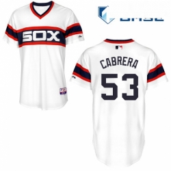 Mens Majestic Chicago White Sox 53 Melky Cabrera Replica White 2013 Alternate Home Cool Base MLB Jersey