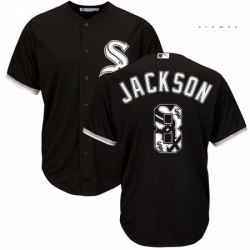 Mens Majestic Chicago White Sox 8 Bo Jackson Authentic Black Team Logo Fashion Cool Base MLB Jersey