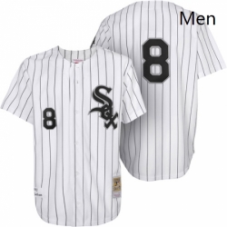 Mens Mitchell and Ness 1993 Chicago White Sox 8 Bo Jackson Replica White Throwback MLB Jersey