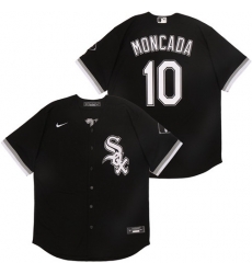 White Sox 10 Yoan Moncada Black 2020 Nike Cool Base Jersey