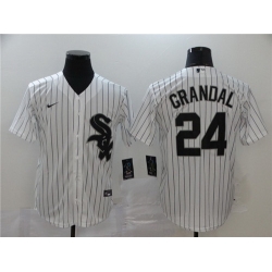 White Sox 24 Yasmani Grandal White 2020 Nike Cool Base Jersey