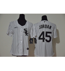 Women White Sox 45 Michael Jordan White Women 2020 Nike Cool Base Jersey