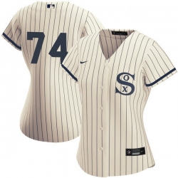 Women Chicago White Sox Field of Dreams 74 Eloy Jimenez Cream Jersey