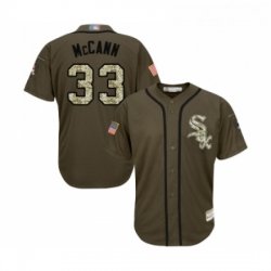 Youth Chicago White Sox 33 James McCann Authentic Green Salute to Service Baseball Jersey 