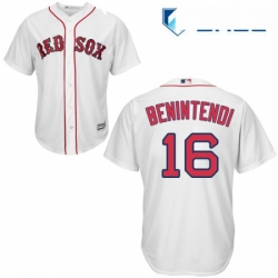 Youth Majestic Boston Red Sox 16 Andrew Benintendi Replica White Home Cool Base MLB Jersey