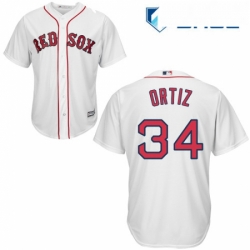 Youth Majestic Boston Red Sox 34 David Ortiz Authentic White Home Cool Base MLB Jersey