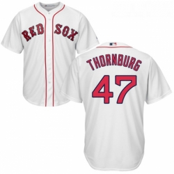 Youth Majestic Boston Red Sox 47 Tyler Thornburg Replica White Home Cool Base MLB Jersey