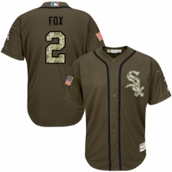 Youth Majestic Chicago White Sox 2 Nellie Fox Replica Green Salute to Service MLB Jersey