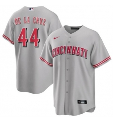 Men Cincinnati Reds 44 Elly De La Cruz Gray Cool Base Stitched Baseball Jersey