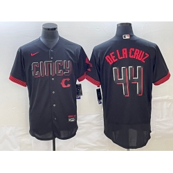 Men's Cincinnati Reds #44 Elly De La Cruz Black 2023 City Connect Cool Base Stitched Jersey